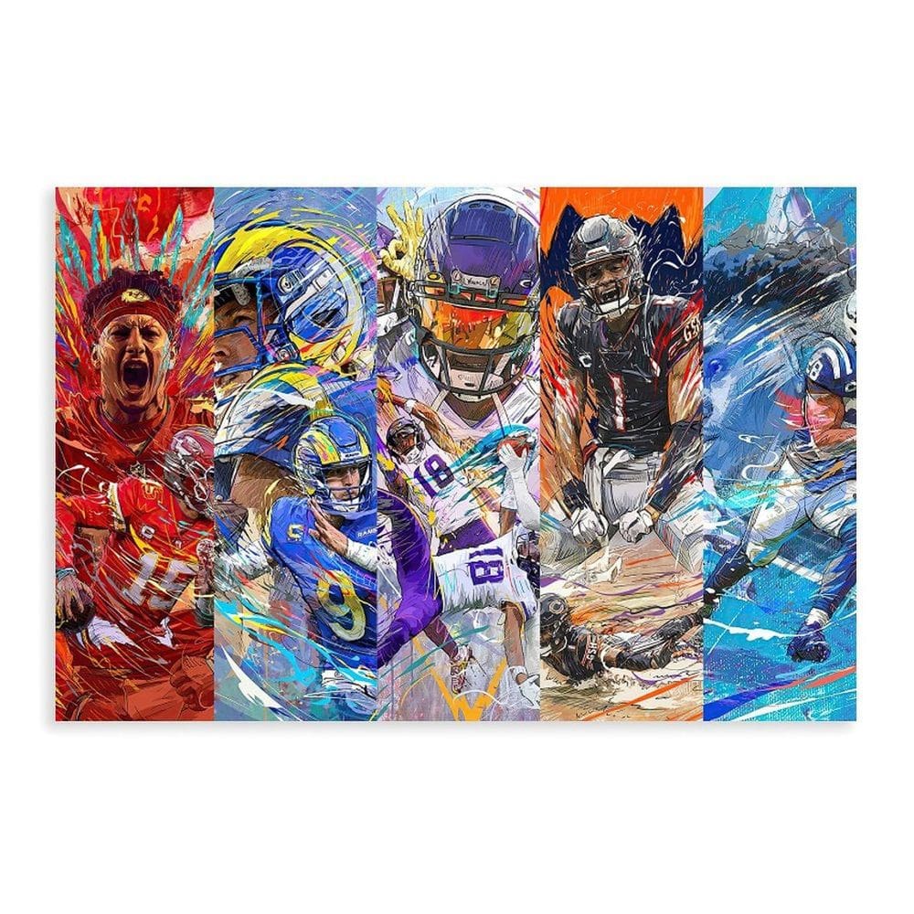 Pôster em tela Patrick Mahomes, astro do futebol Penbud