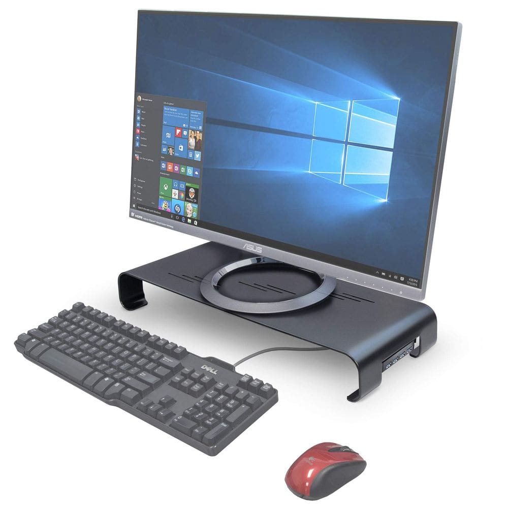 Suporte de monitor Syba 19” Plataforma Hub USB 3.0 de 7,5 cm de altura