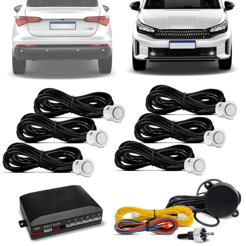 Sensor de Ré 6 Pontos Prata KX3 para Multimídia Android Univ