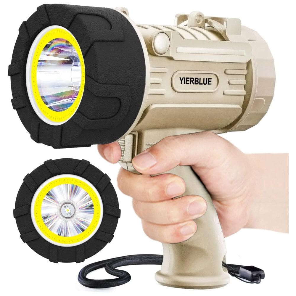 YIERBLUE Holofote Recarregável Combo de Refletor 1500 Lúmens LED, à Prova d`Água IP67, Luz de Destaque Spot COB, Resistente a Impactos