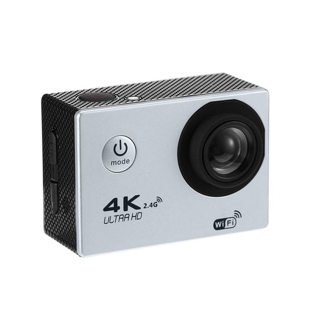 Câmera esportiva aquática 4K Ultra HD WiFi 16MP impermeável-cinza