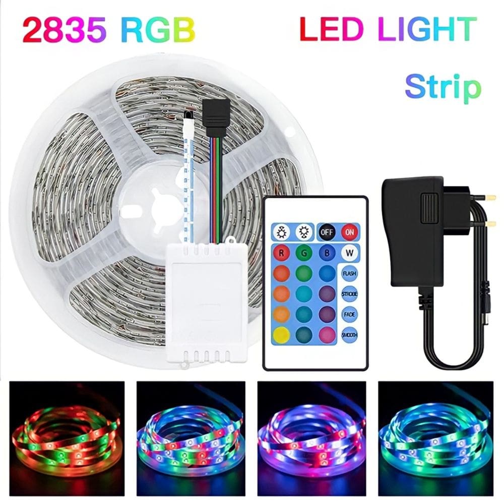 Faixa de luz LED 5m RGB 270 LEDs 2835 com controle