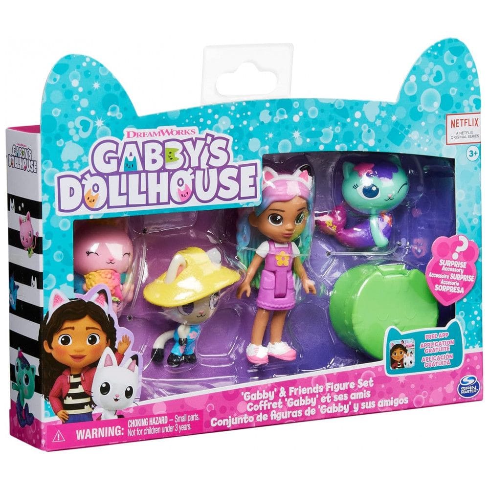 Conjunto de Figuras Gabby and Friends da Casa de Bonecas da Gabby, com Boneca Arco-Íris Gabby, Gabby`s Dollhouse