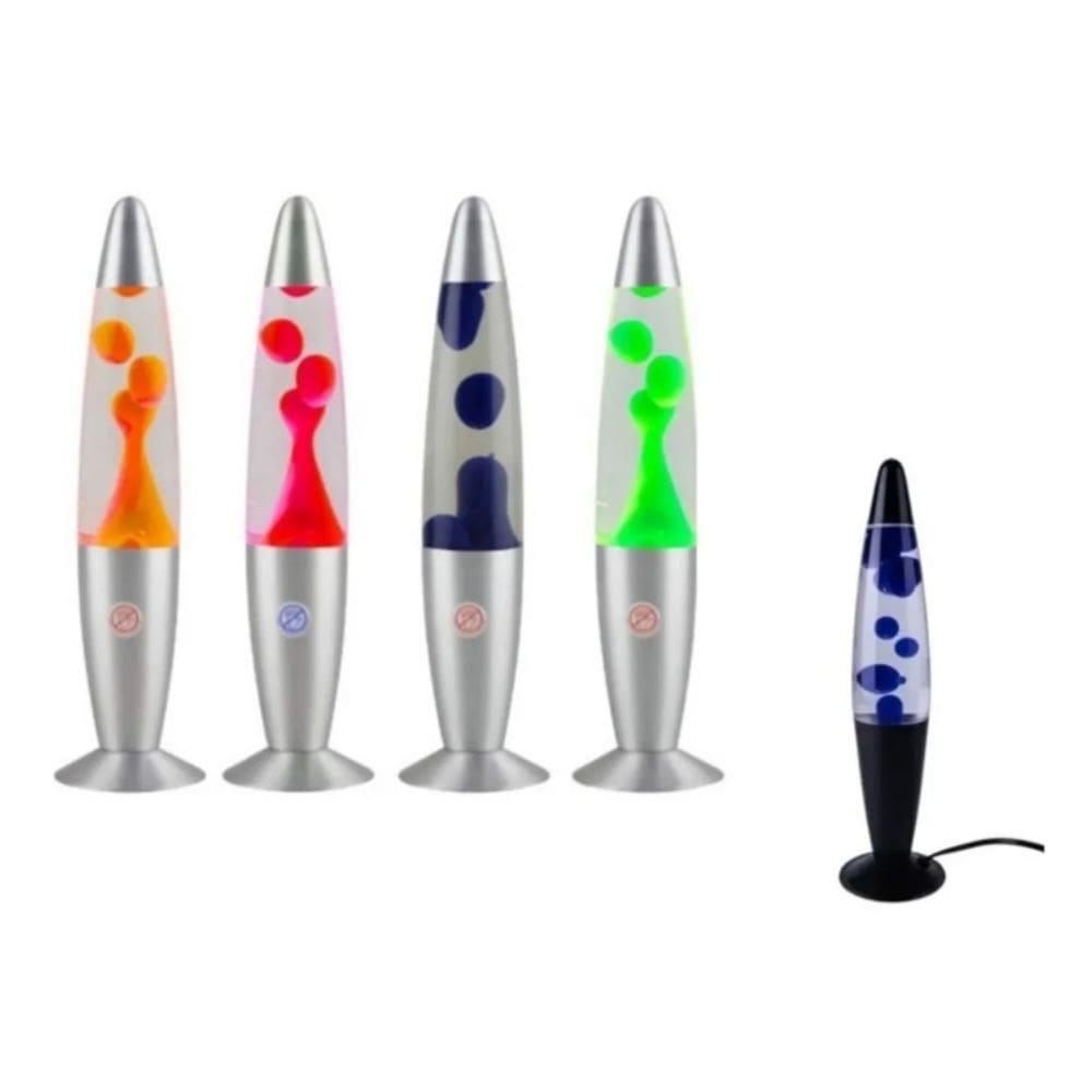 Lâmpada de lava, decoração LED, 41 cm, azul