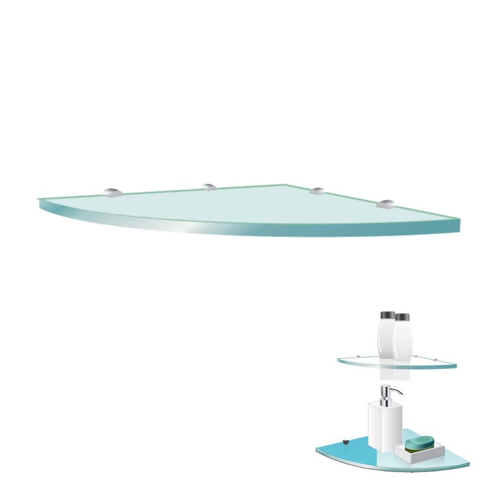Prateleira de vidro de canto 25cm x 25cm Float glass T5175 Sintex