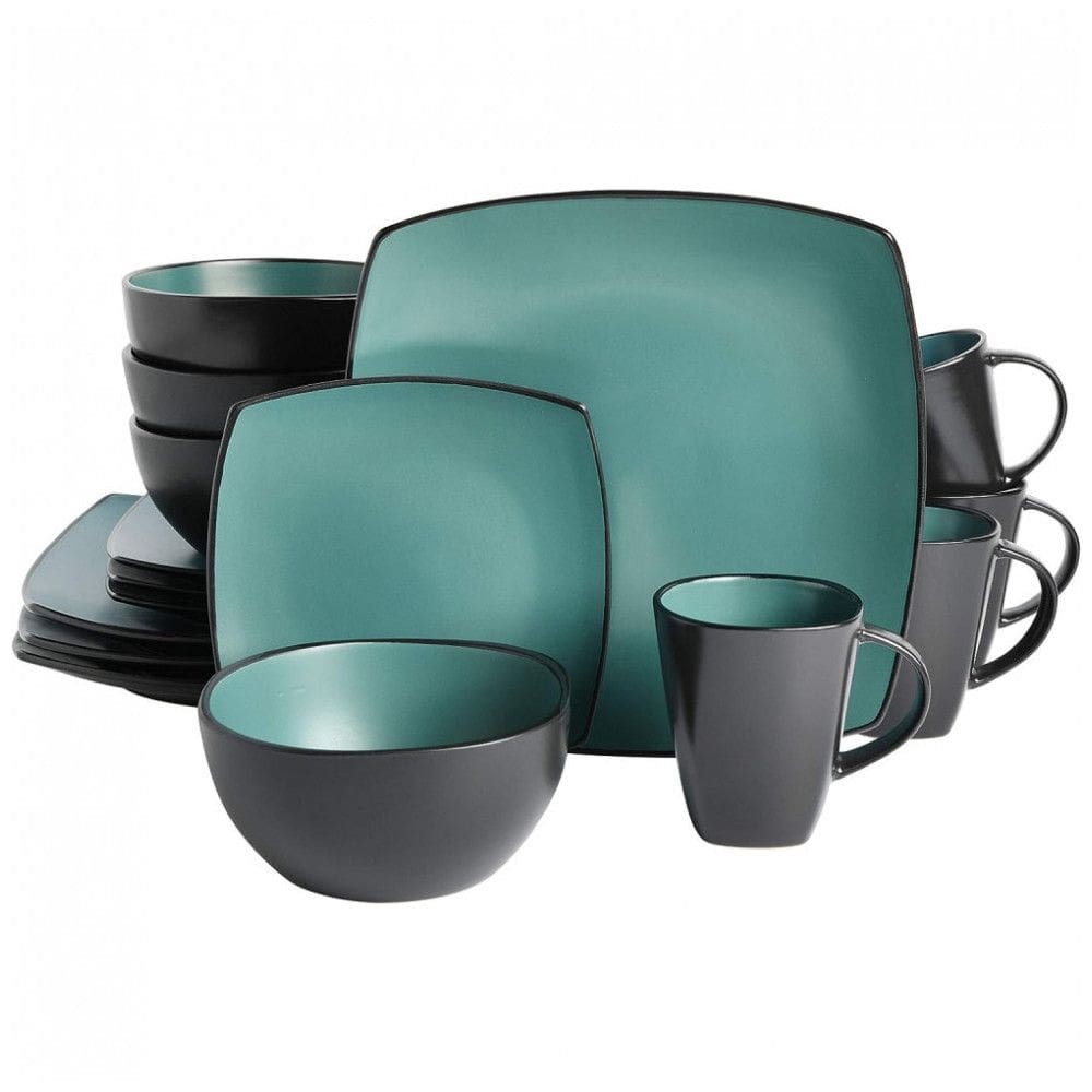 Aparelho de Jantar com 16 Peças em Cerâmica, Serve 4 Pessoas, Gibson Elite Soho, Verde