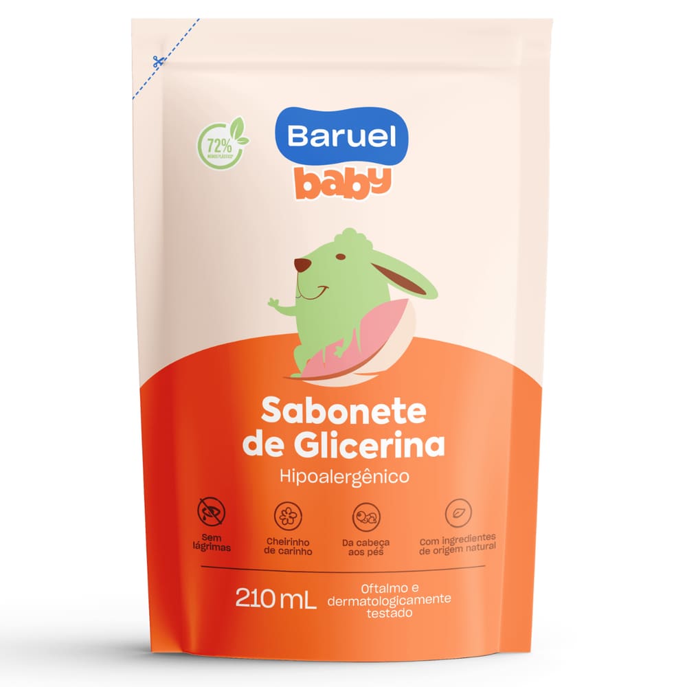 Sabonete Líquido Baruel Com Glicerina Baby Refil 210ml