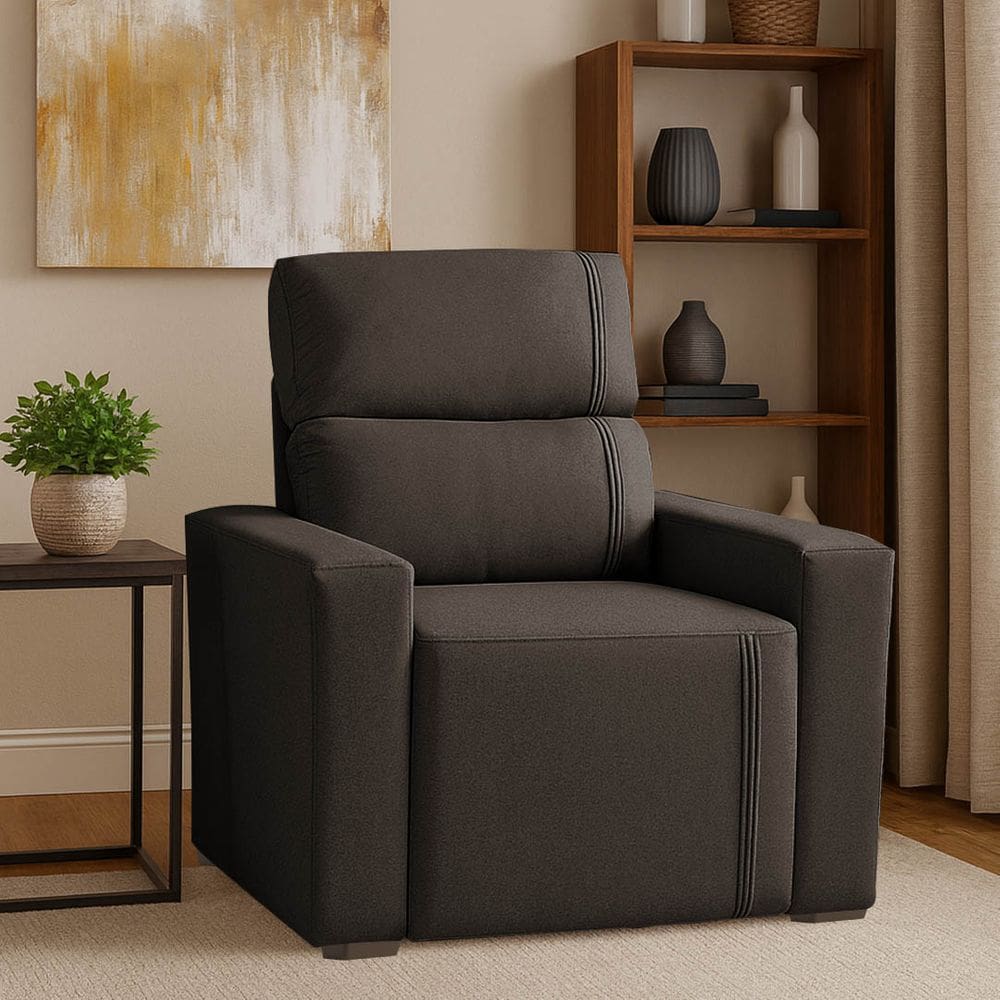 Poltrona Retratil e Reclinavel Com Porta Copo Maisa Marrom