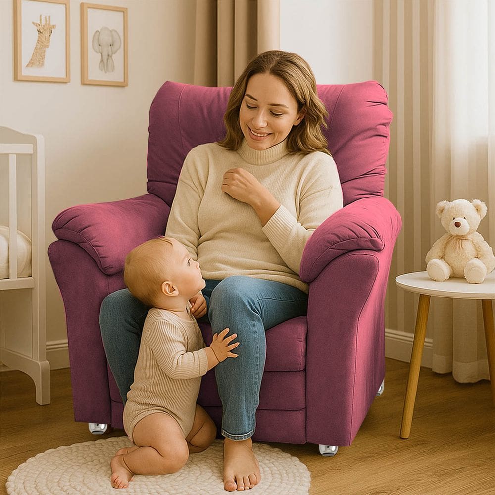 Poltrona Reclinável Manu Extensão De Cílios Estética Sobrancelha Suede Rosa