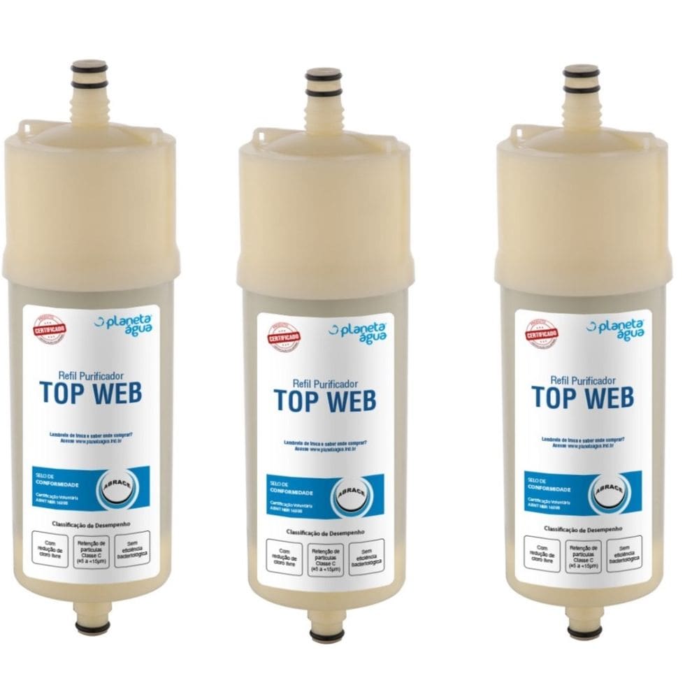 KIT 3 Refil Filtro Top Web Purificadores Bliss e Hf By Hebe