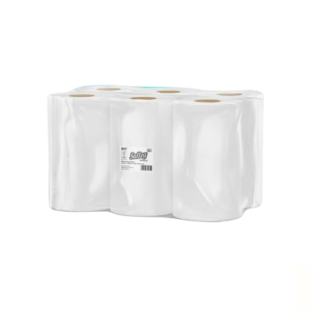 Bobina de Papel Toalha Folha Simples com 6 Rolos 200m Smart Sulleg