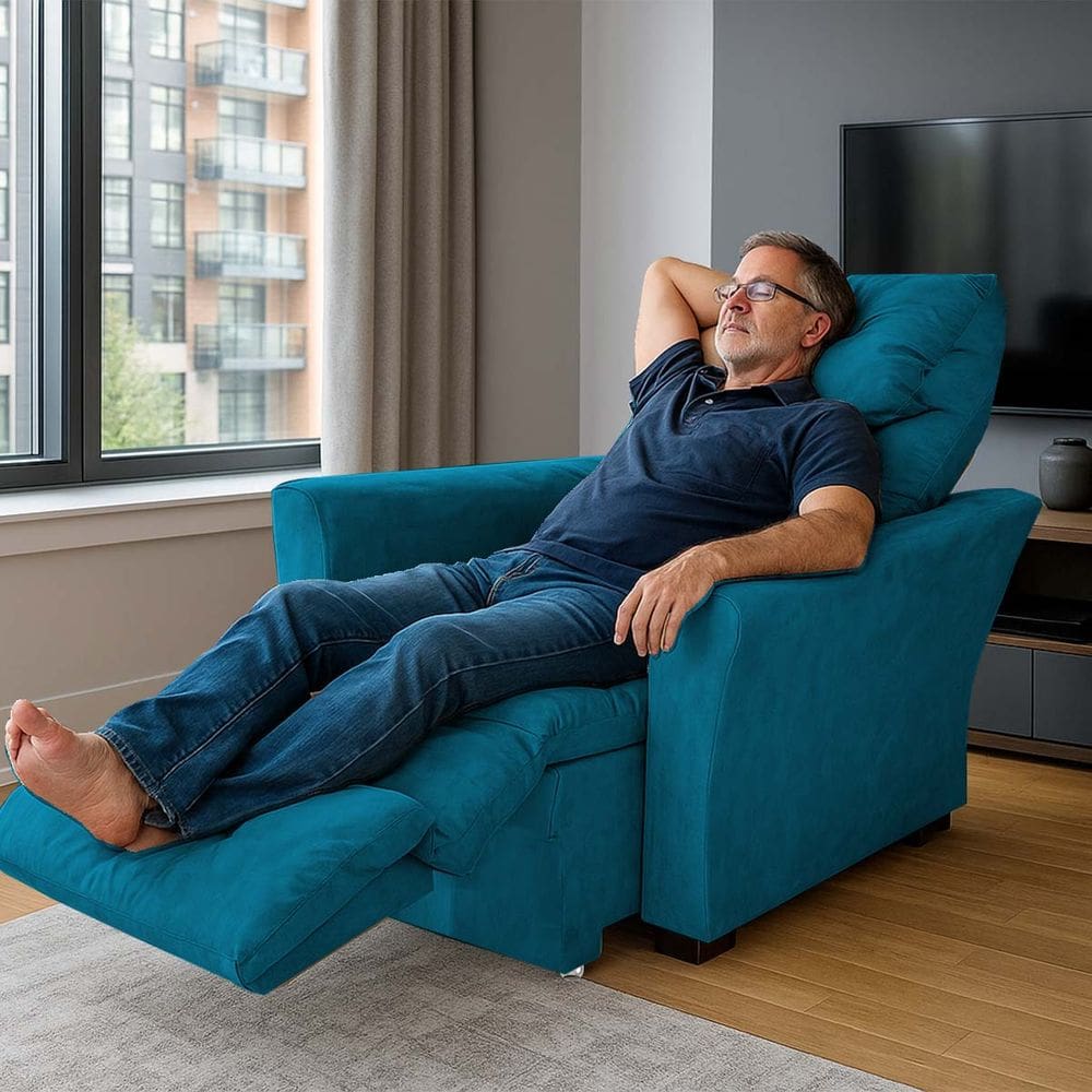 Poltrona Retrátil e Reclinável Pra Extensão De Cílios Modelo Mariane Turquesa