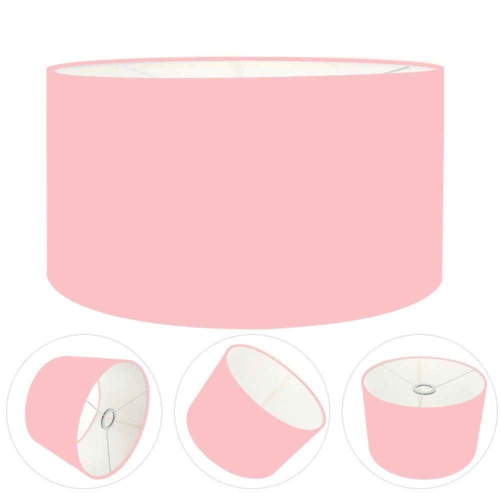 Cúpula Abajur Cilíndrica Cp-7024 Ø50x25cm Rosa Bebê