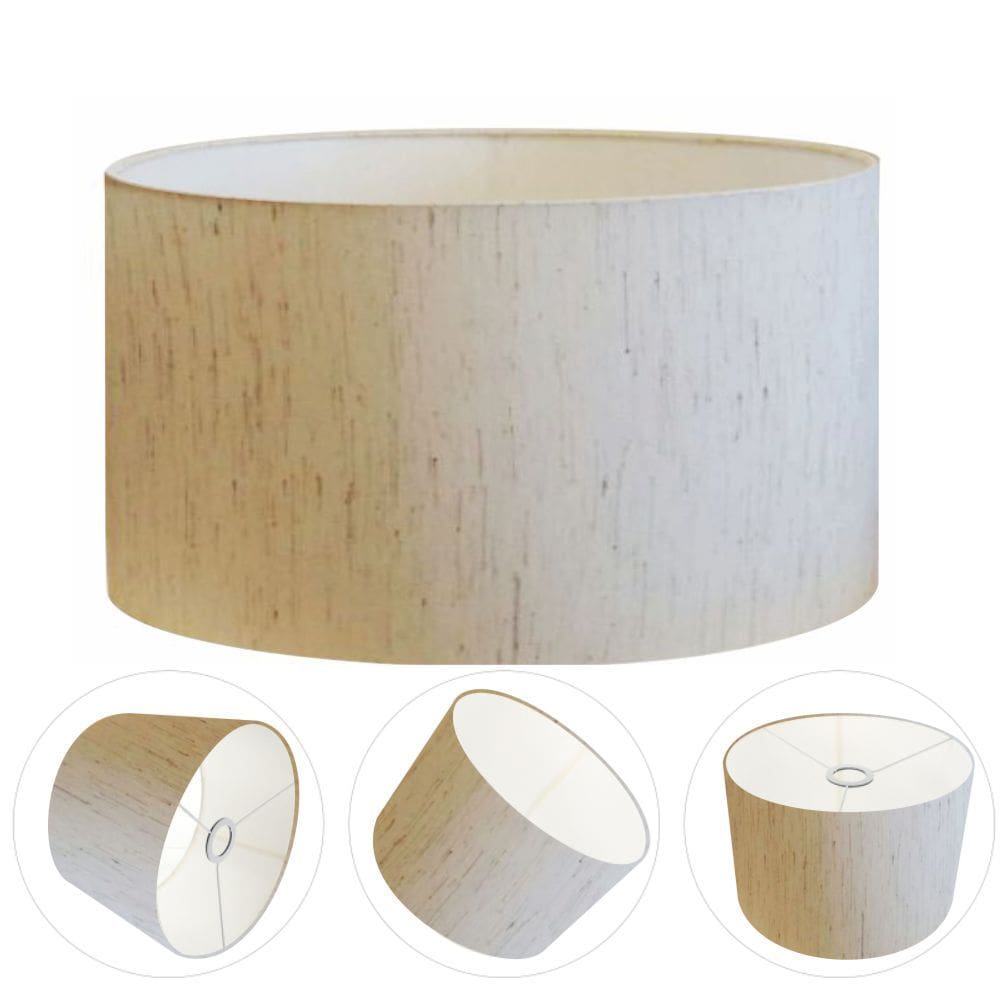 Cúpula Abajur Cilíndrica Cp-7023 Ø50x21cm Linho Bege