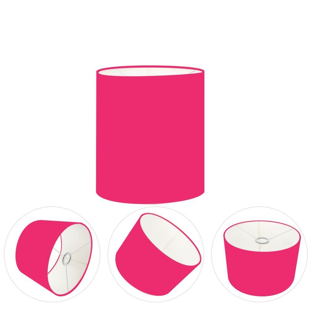 Cúpula Abajur Cilíndrica Cp-7001 Ø13x15cm - Rosa Pink
