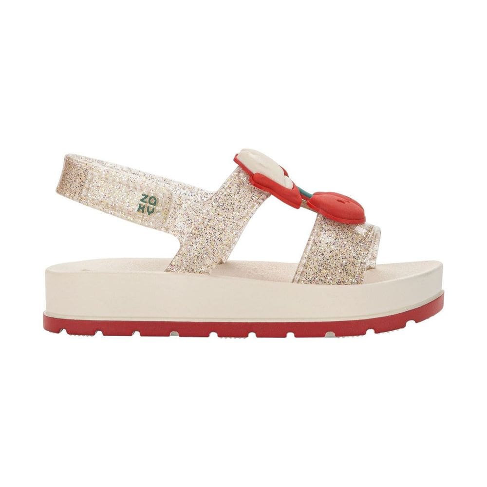 Sandalia Infantil Zaxynina Cherry Cereja Glitter 19265