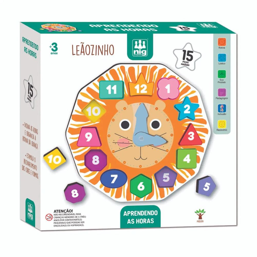 Brinquedo Infantil Aprendendo As Horas Leãozinho - Nig 0419