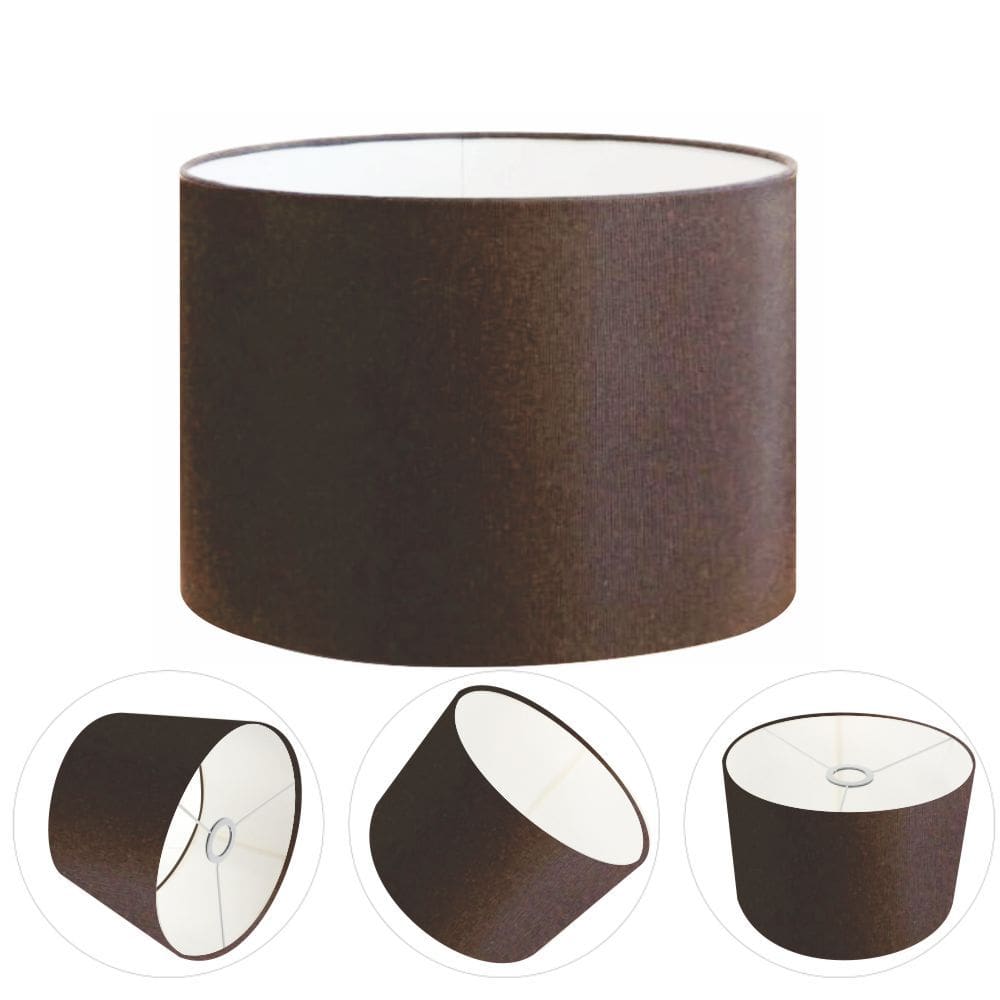 Cúpula Abajur Cilíndrica Cp-8018 Ø40x25cm Café