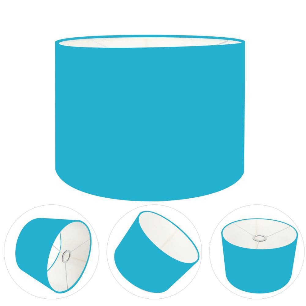 Cúpula Abajur Cilíndrica Cp-8012 Ø30x25cm Azul Turquesa