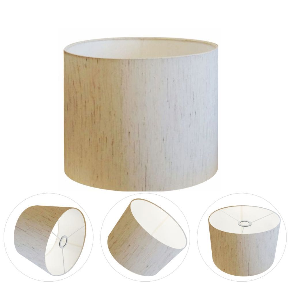 Cúpula Abajur Cilíndrica Cp-8011 Ø30x21cm Linho Bege