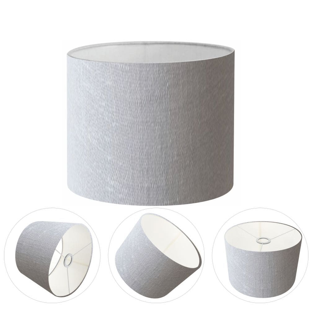 Cúpula Abajur Cilíndrica Cp-7012 Ø30x25cm Rustico Cinza
