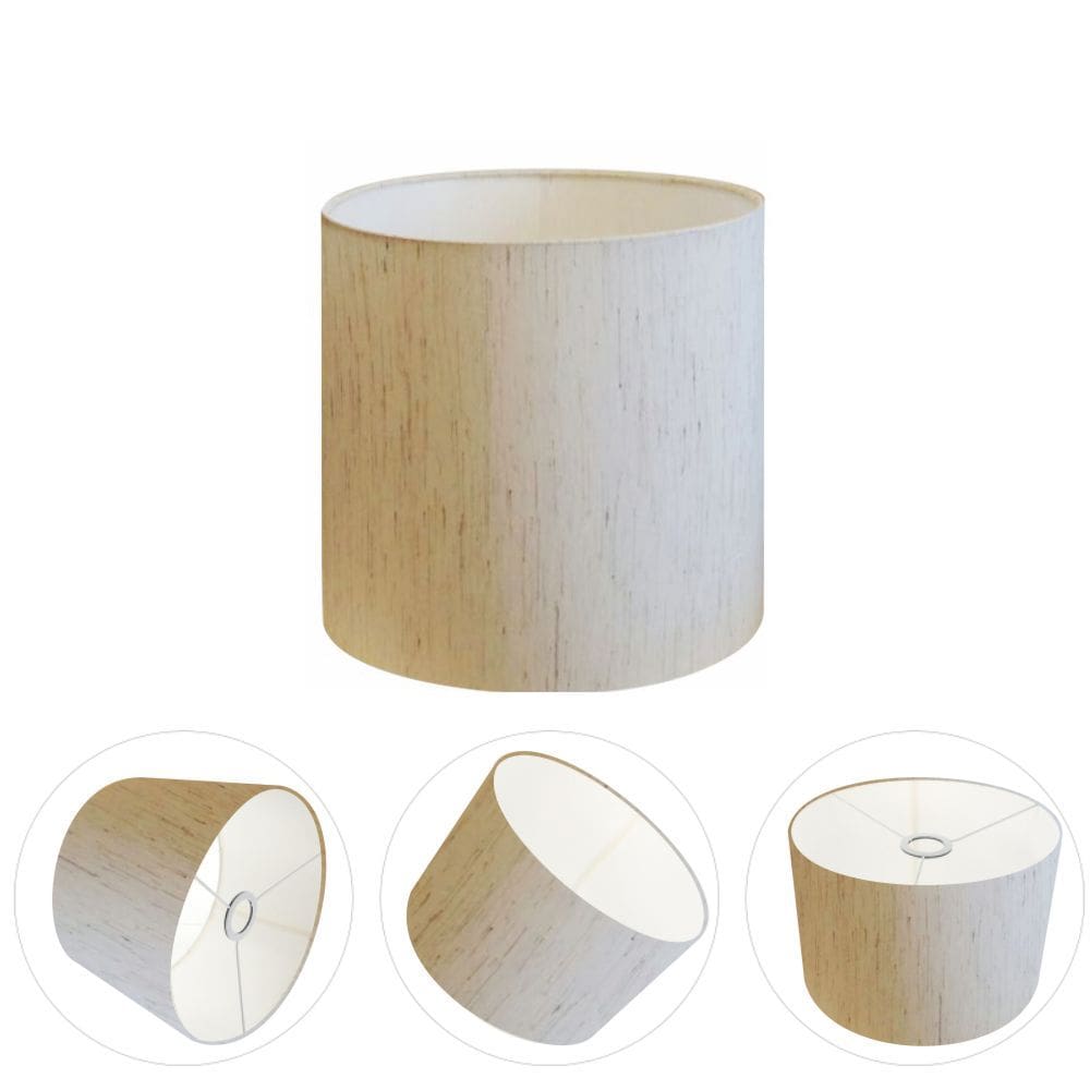 Cúpula Abajur Cilíndrica Cp-7005 Ø18x18cm Linho Bege