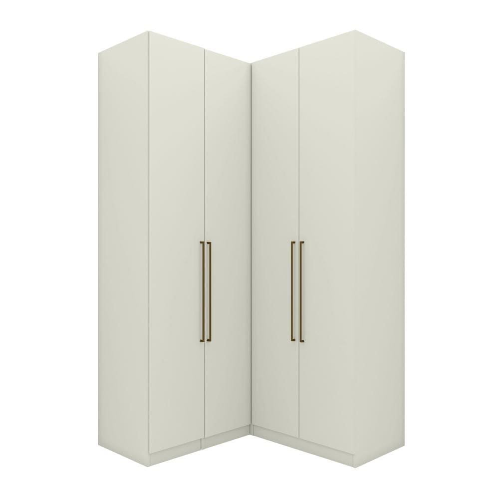 Guarda Roupa Modulado Canto 4 Portas 3 Gavetas Seletto Areia