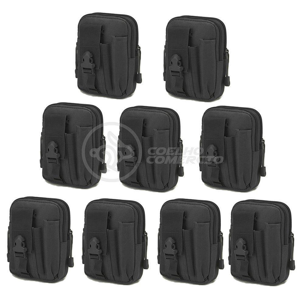 Kit 9 Bolsas Pretas Conjunto De Sobrevivência E Atividades Camping preto