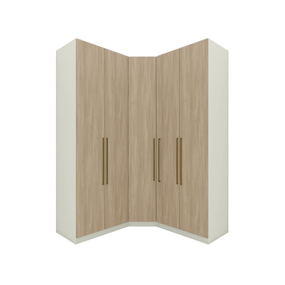 Guarda Roupa Modulado de Canto 5 Portas Areia/Jequitibá