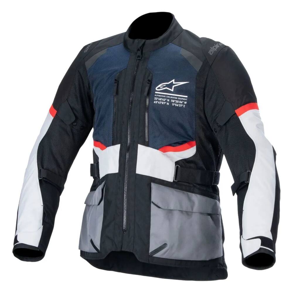 Jaqueta Alpinestars Andes Air Drystar Azul Preto e Cinza Gelo