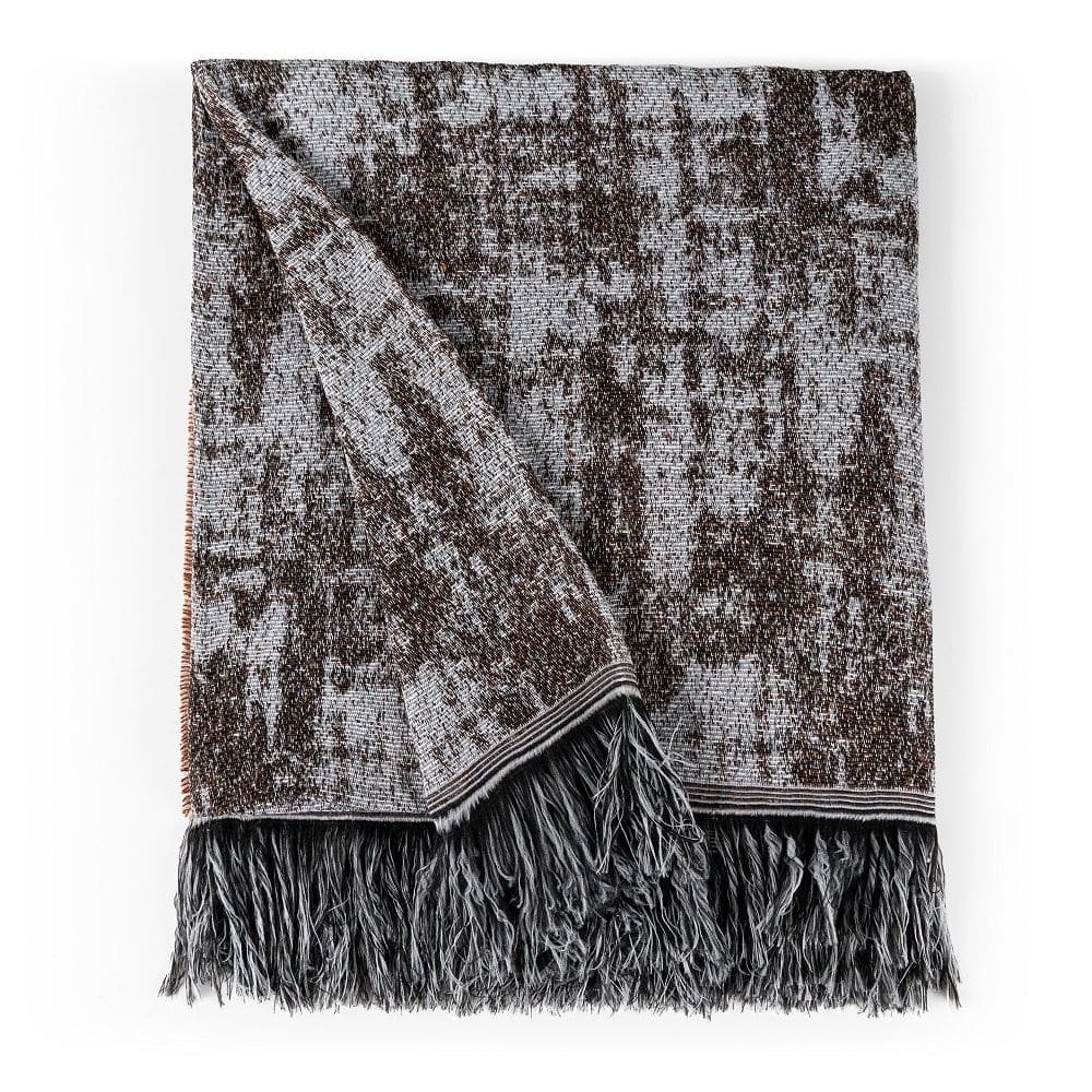 Manta Jacquard Misto com Franja 1,40 x 2,20 Paris Caramelo