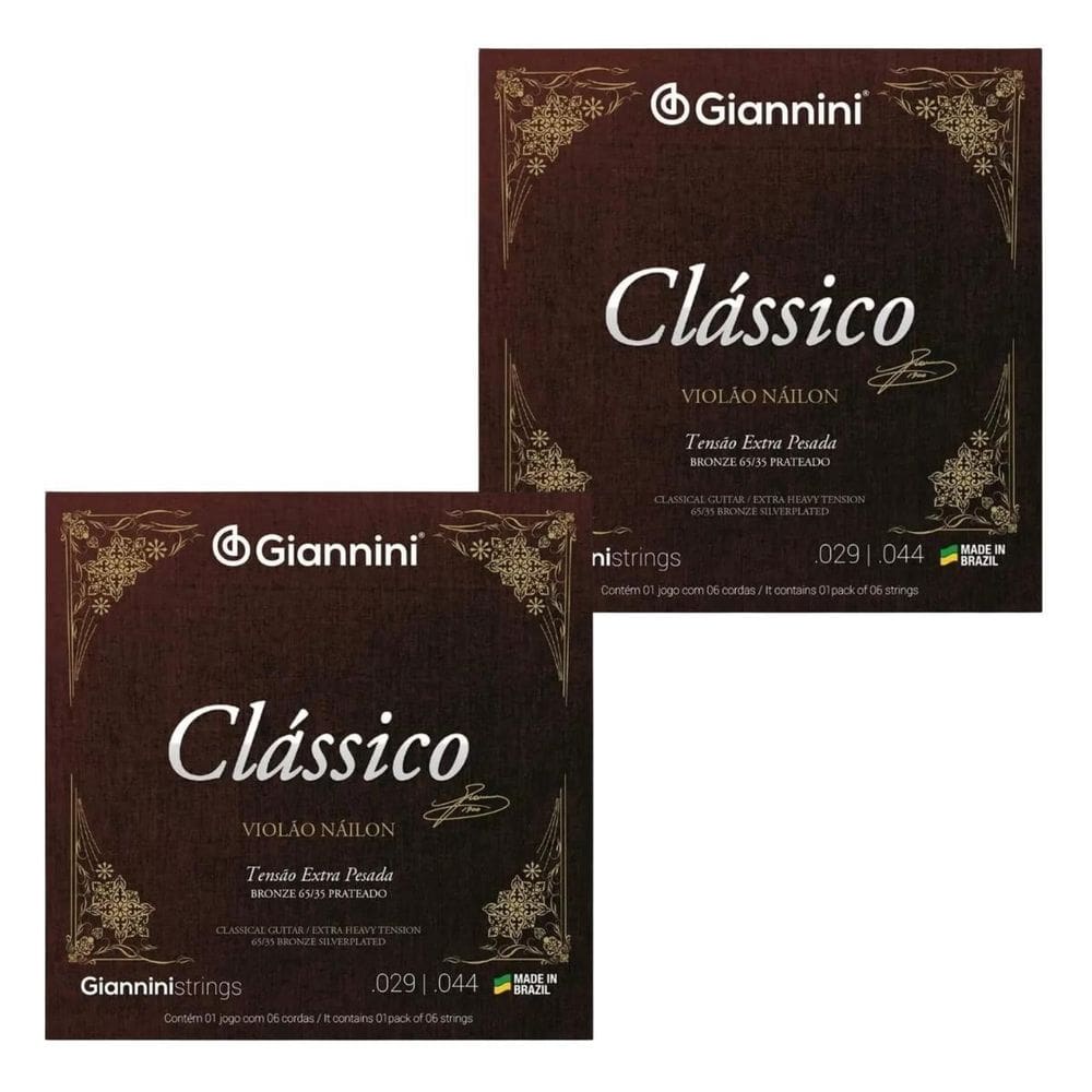 Kit 2 Encordoamento Violão Nylon Giannini Clássico Ext. P.