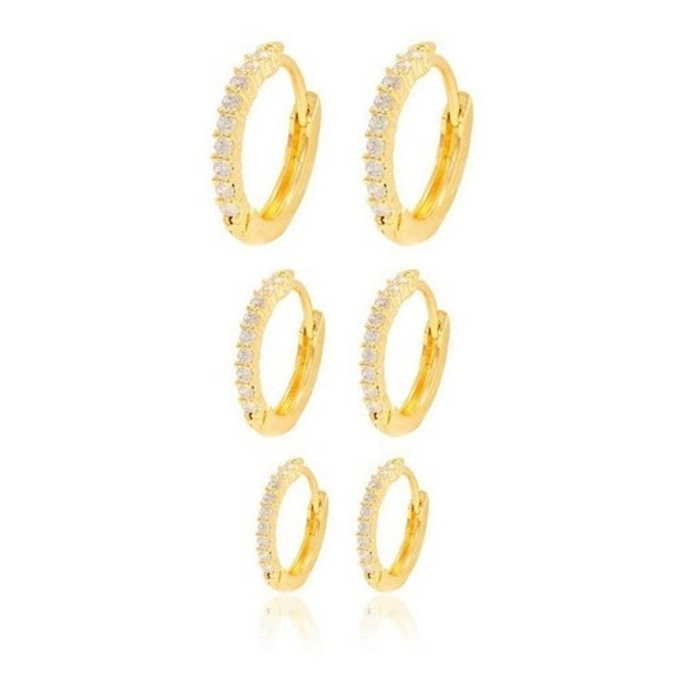 Argola com Pedra de Zircônia 8mm