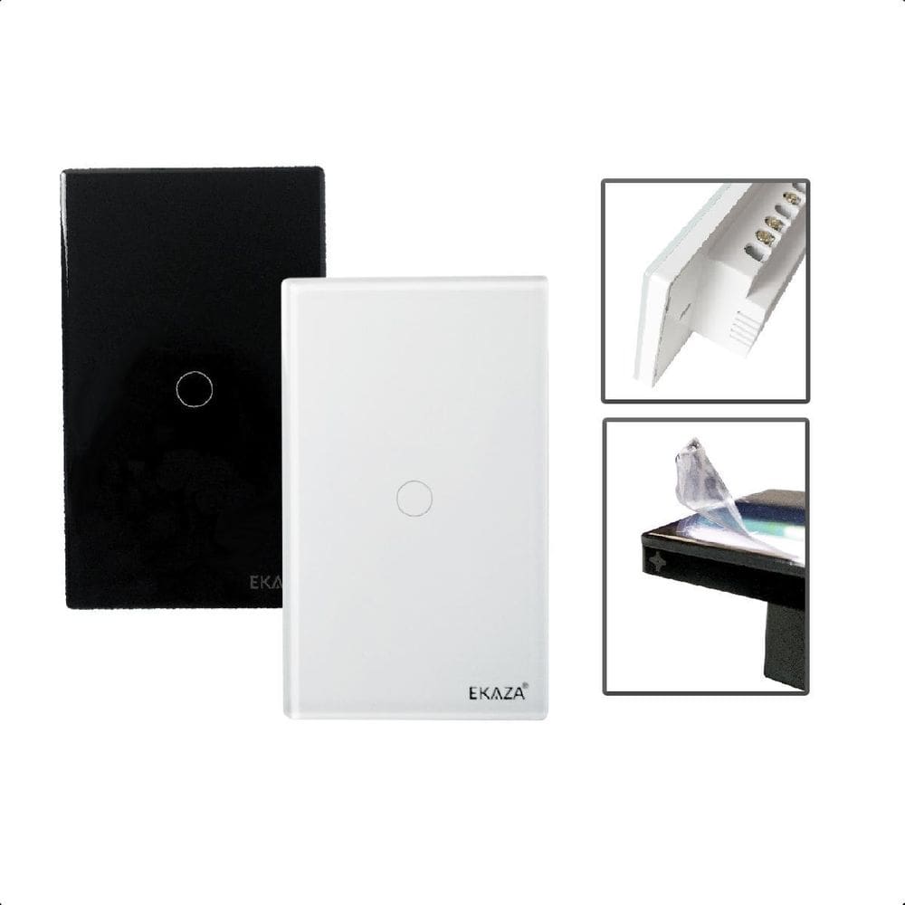 Interruptor Touch 2.5D Inteligente 1Botão Wifi Alexa- Branco