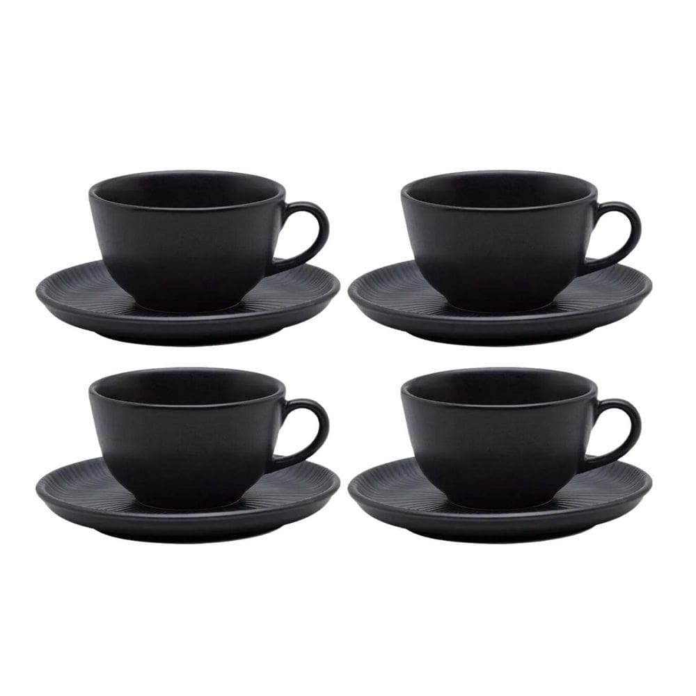 Jogo Xicaras De Chá Café Pires 4Pcs 200Ml Cerâmica Oxford