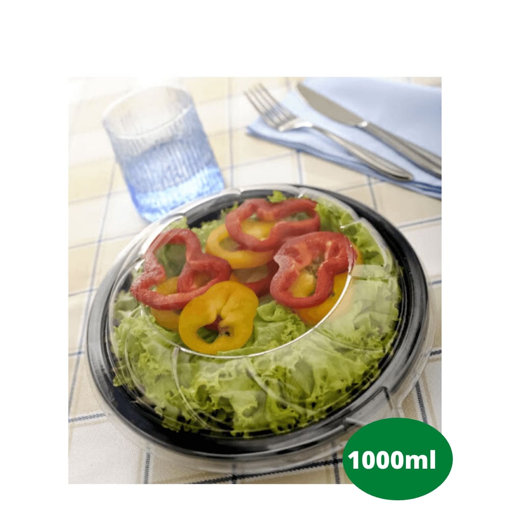 Saladeira G261 Preta 1000ml C/10un Galvanotek