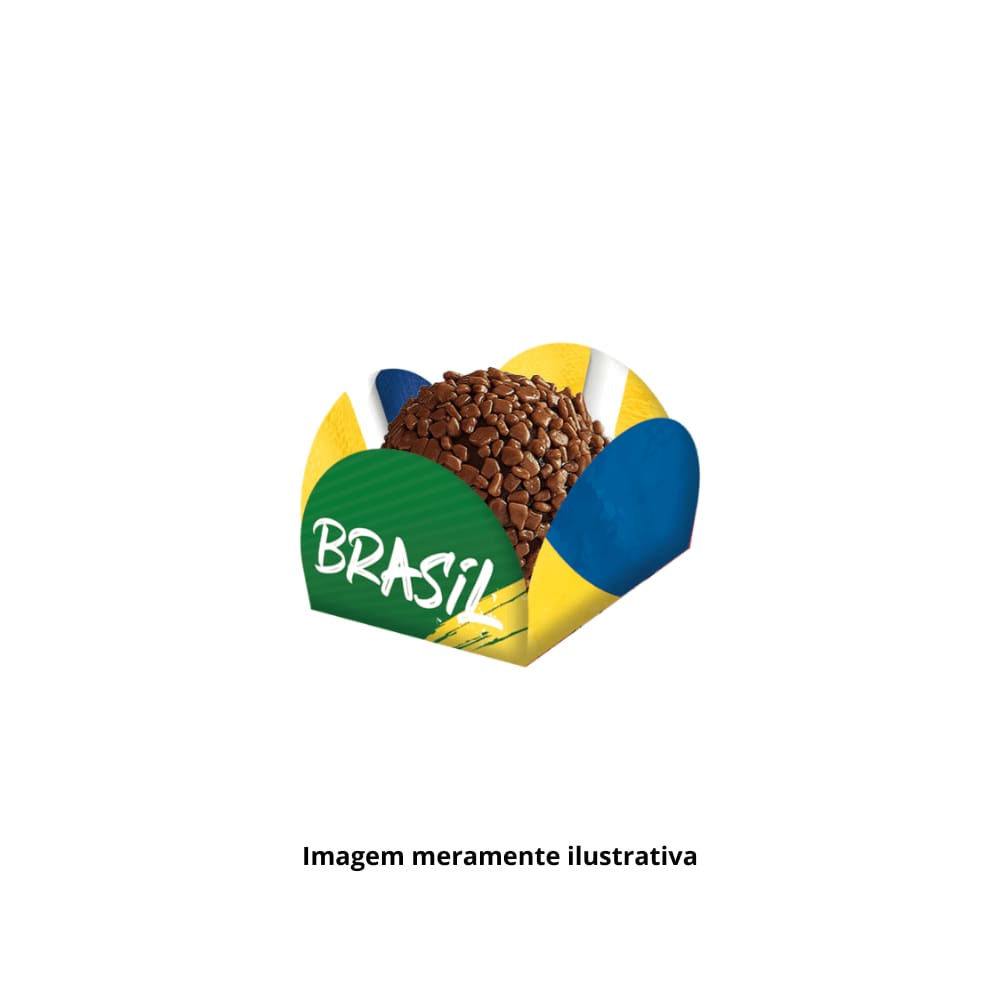 Porta Forminha p/ Doces Vai Brasil c/40 Unidades Festcolor