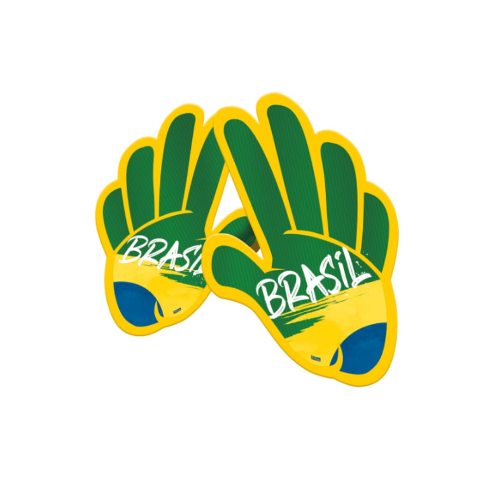 Mão Torcedor Decorativa Vai Brasil c/6 unidades Festcolor