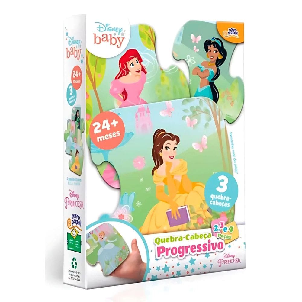 Quebra Cabeça Progressivo 9 Peças Princesas - Toyster 8070