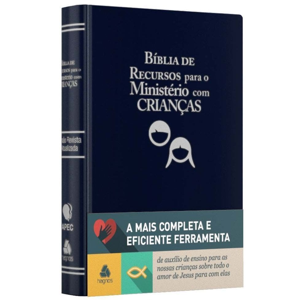 Bíblia de Recursos para o Ministério com Crianças - APEC - Luxo PU Azul