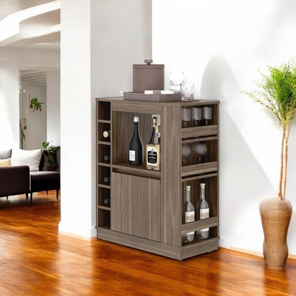 Balcão Buffet Adega Bar com Prateleiras e Nichos para Vinho Affara - Pleno