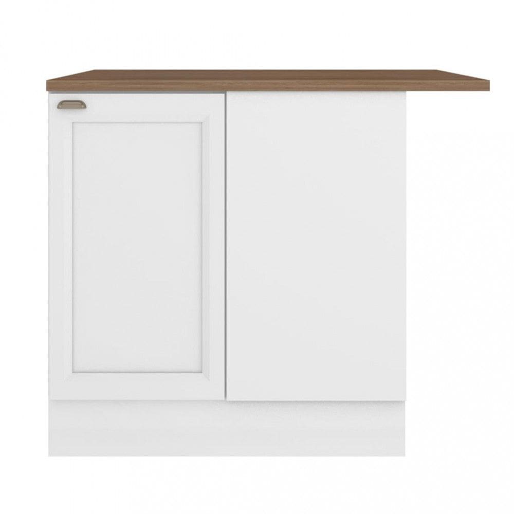 Balcao de Canto Reto 1 Porta com Tampo Unna Poliman