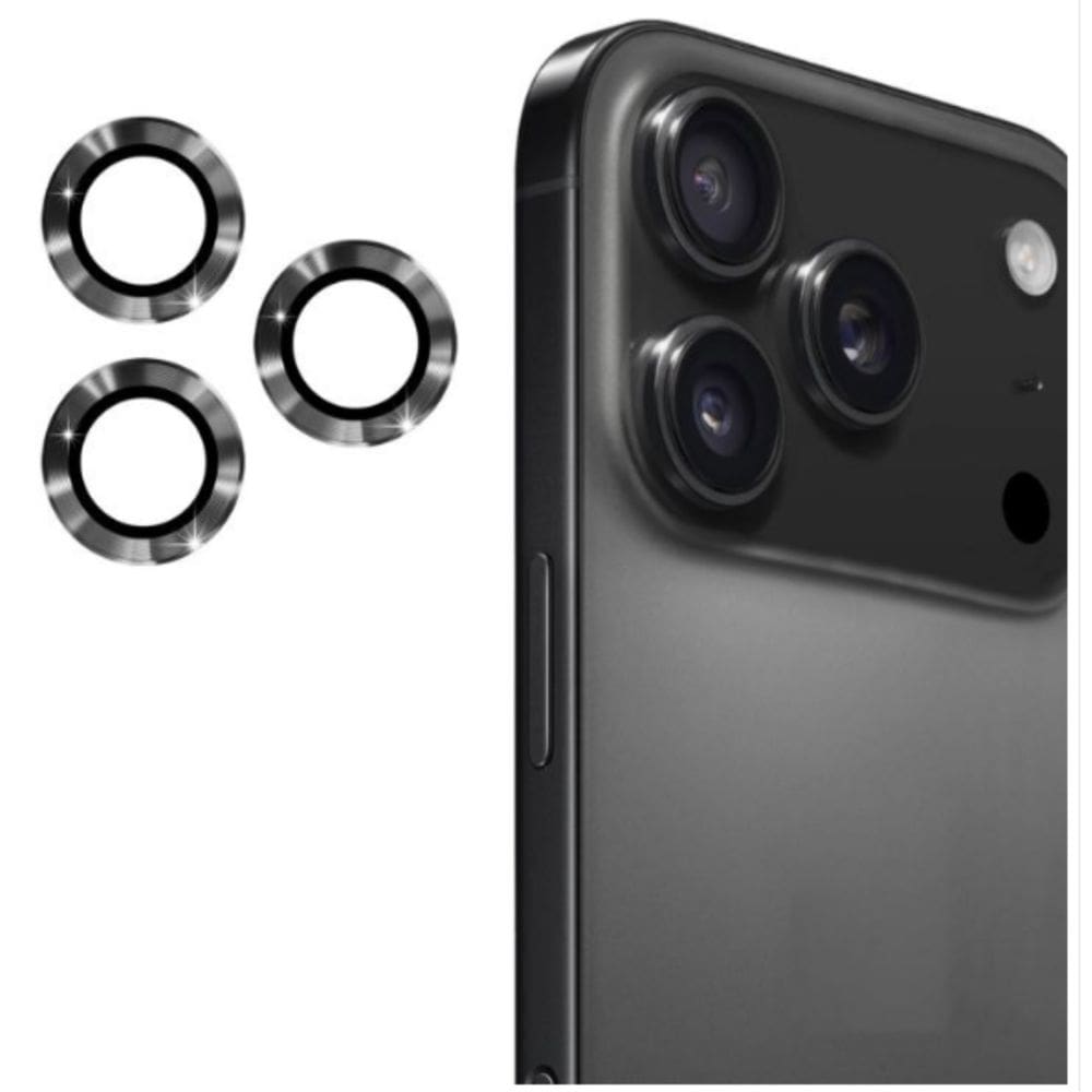 Película (Kit 03 Pçs) da Lente Câmera Lisa / Strass Para Ipphone 17 Pro / 17 Pro Max