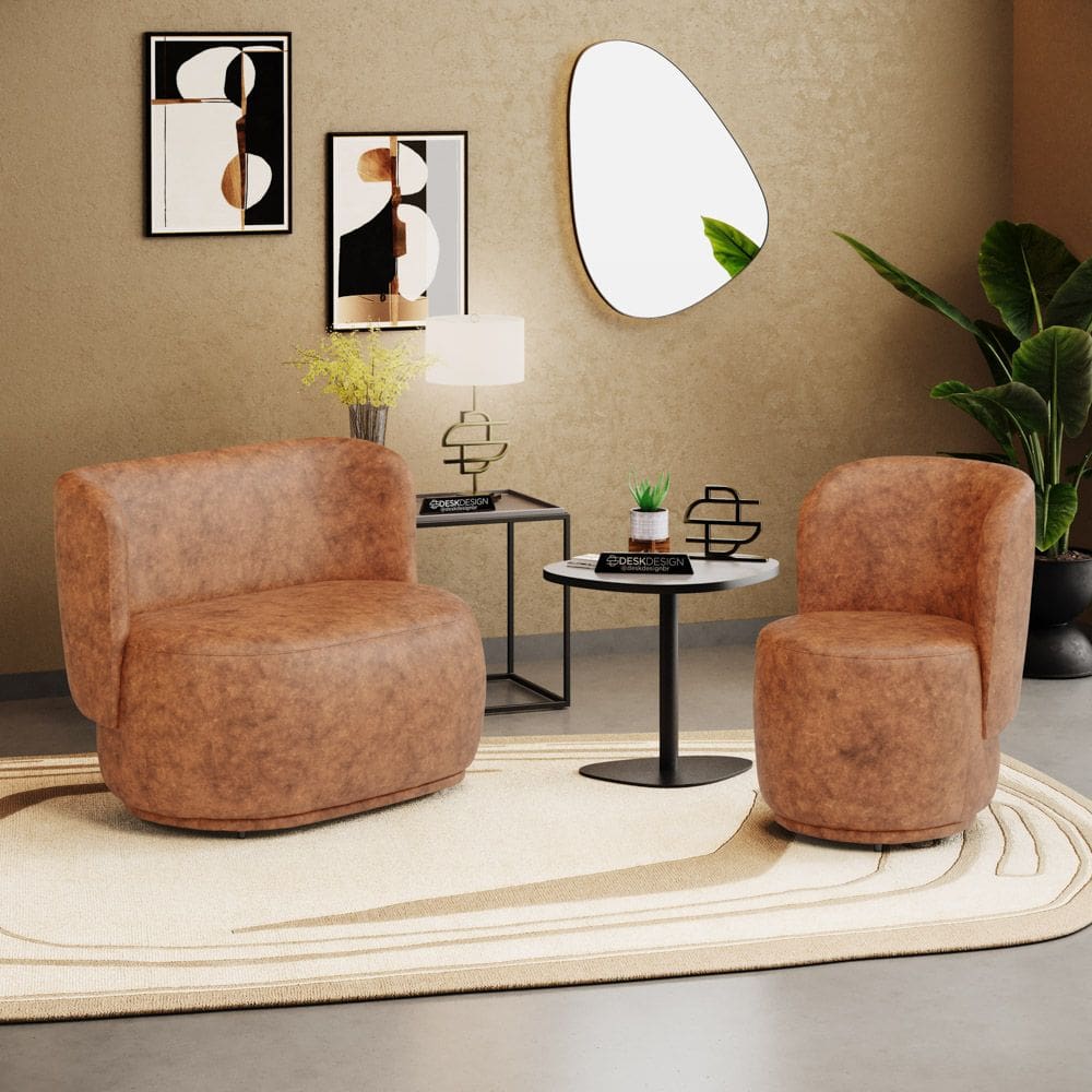 Poltrona e Namoradeira Orgânica Molly Couríssimo Caramelo - Desk Design