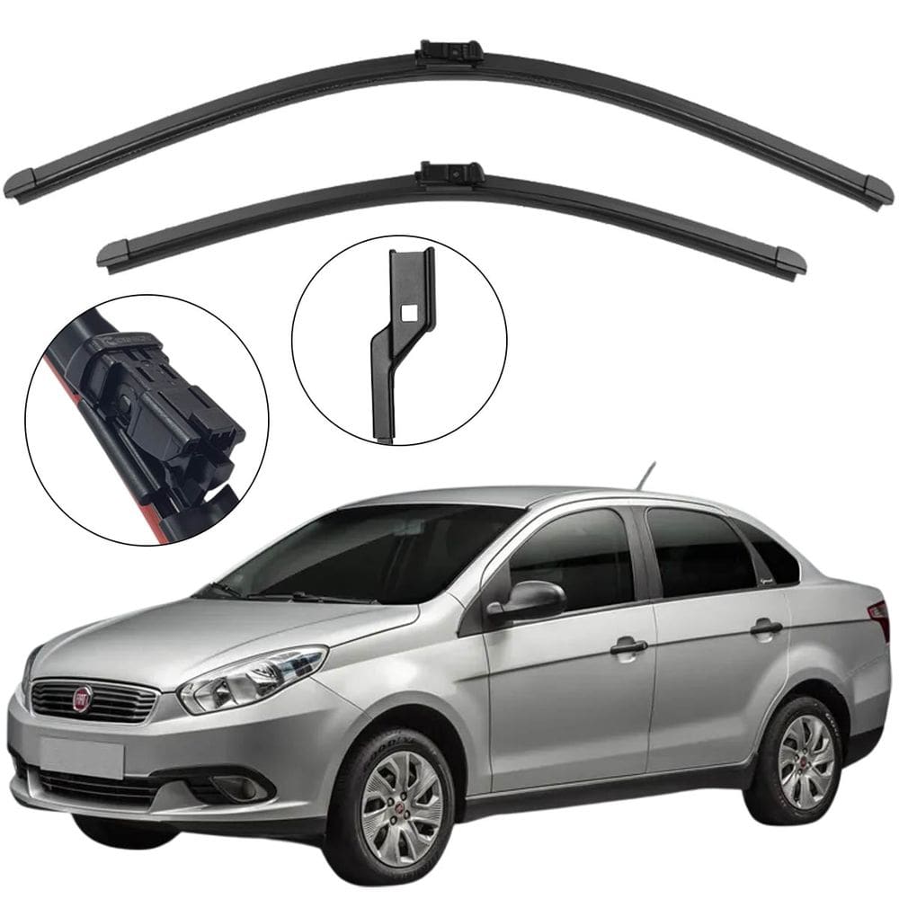 Kit Palheta Dianteira Grand Siena 2012 a 2021 Limpador de Parabrisa de Silicone