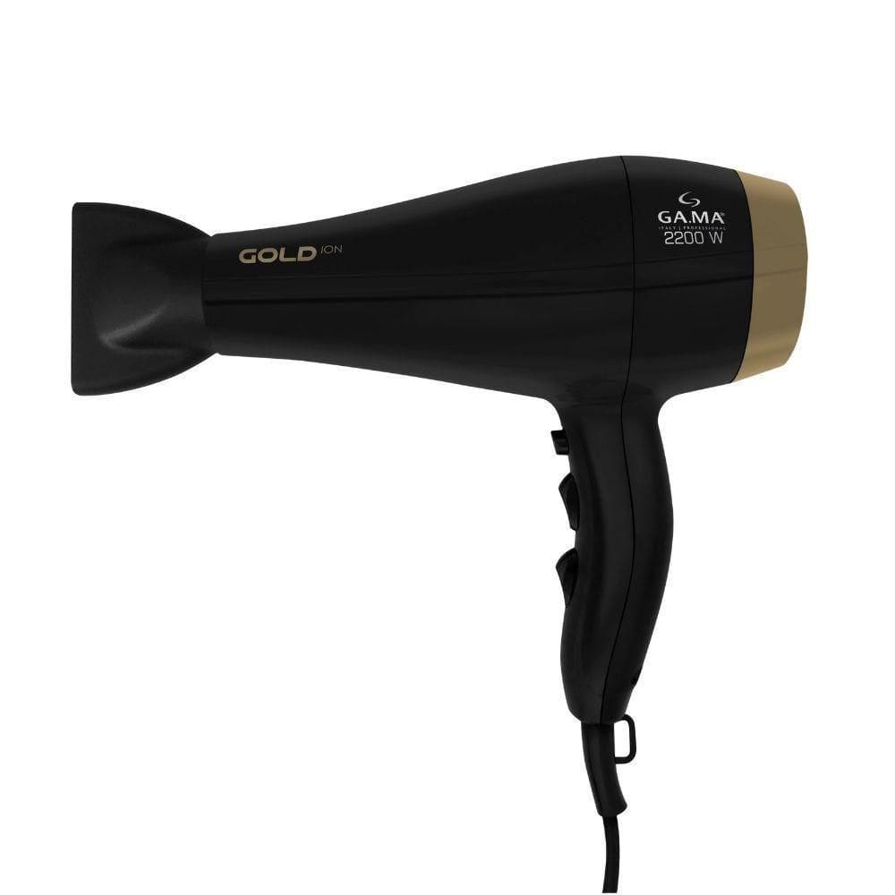 Secador De Cabelo Gama Gold Ion 2 Velocidades 2.200W Preto-dourado Preto - Dourado 220V