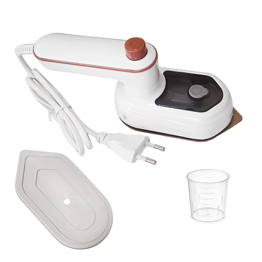 Mini Ferro de Passar Portátil 220v a Vapor e Seco Compacto Cor Branco