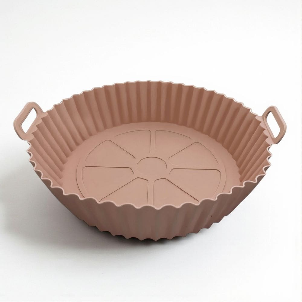 Forma de Silicone Marrom 16x4,5cm Reutilizável Antiaderente para Airfryer e Forno