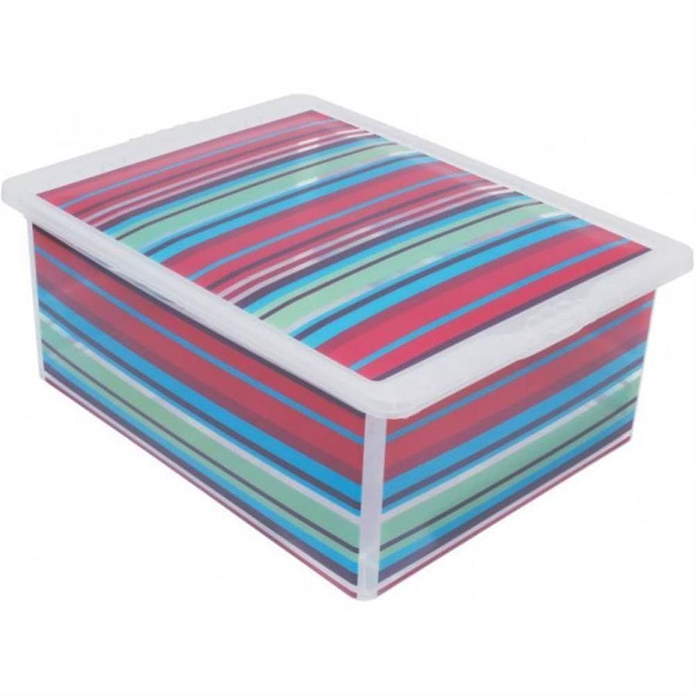 Caixa Organizadora 17 Litros Listras - Or17l-01 - São Bernardo Caixa Org. Container 17l Listras Or17l-01