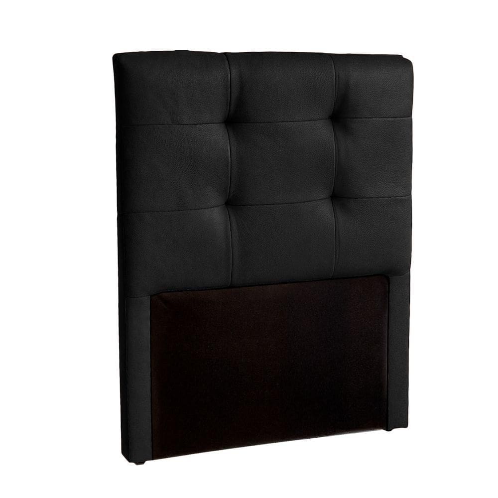 Cabeceira Estofada Solteiro Alice Nature Material Sintético Preto 88x136